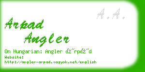 arpad angler business card